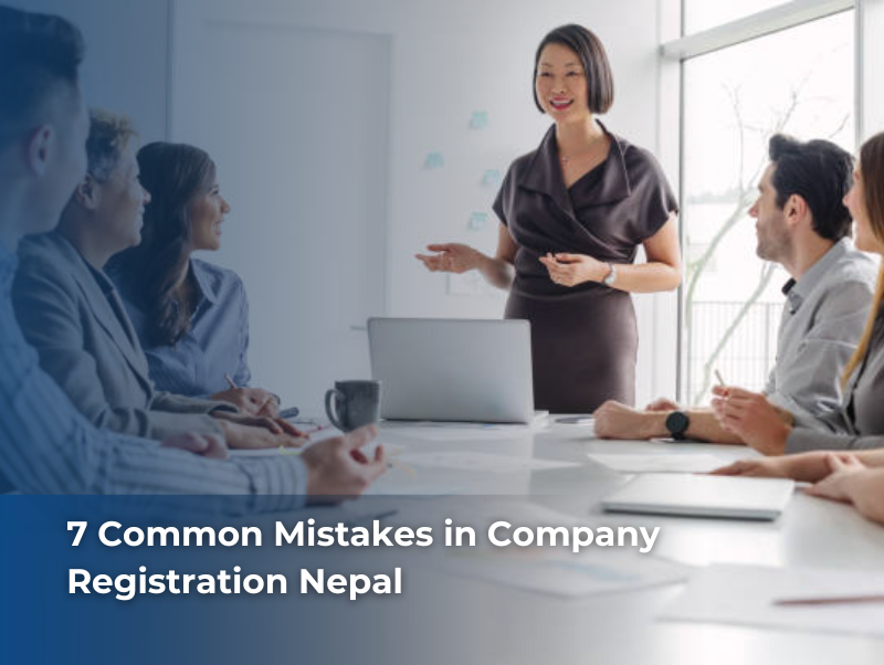 Business handshake in front of Kathmandu skyline with Nepal flag symbolizing foreign investment and company registration.