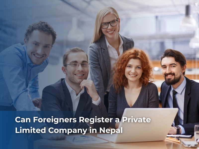 Foreign investors discussing documents for Private Limited Company registration in Nepal.