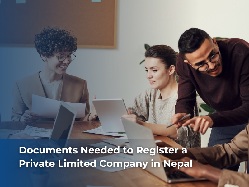 Foreign investor preparing documents for private limited company registration in Nepal with consultant reviewing compliance checklist 2025.