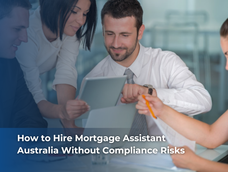 Mortgage broker in Australia reviewing secure compliance process with trained mortgage assistant using encrypted systems.